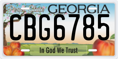 GA license plate CBG6785