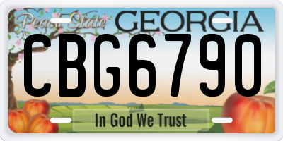 GA license plate CBG6790