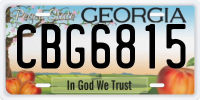 GA license plate CBG6815