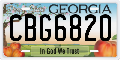 GA license plate CBG6820