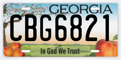 GA license plate CBG6821