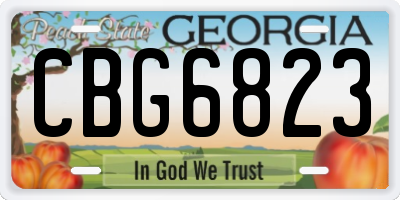 GA license plate CBG6823