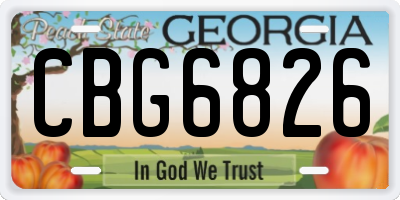 GA license plate CBG6826