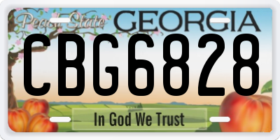 GA license plate CBG6828