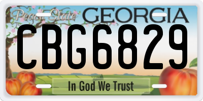 GA license plate CBG6829