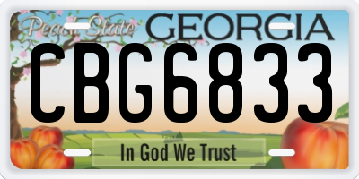 GA license plate CBG6833