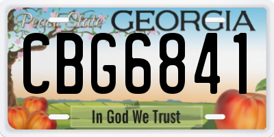 GA license plate CBG6841