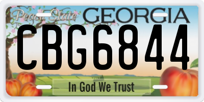 GA license plate CBG6844