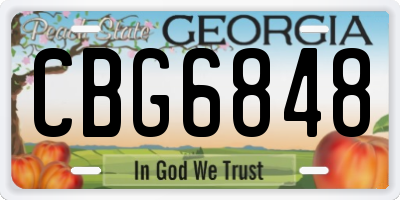 GA license plate CBG6848