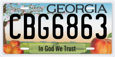 GA license plate CBG6863
