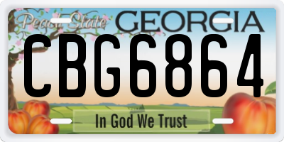 GA license plate CBG6864