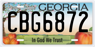 GA license plate CBG6872