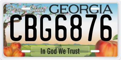 GA license plate CBG6876