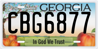 GA license plate CBG6877