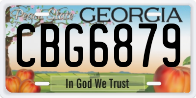 GA license plate CBG6879