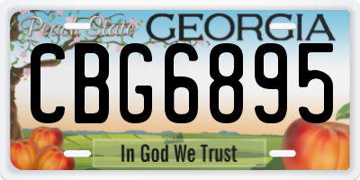 GA license plate CBG6895