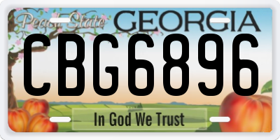GA license plate CBG6896
