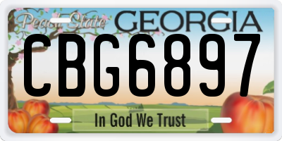 GA license plate CBG6897