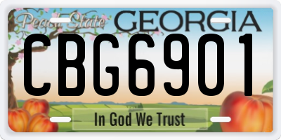 GA license plate CBG6901
