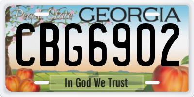GA license plate CBG6902
