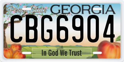 GA license plate CBG6904