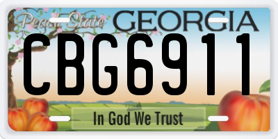 GA license plate CBG6911