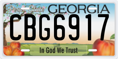 GA license plate CBG6917