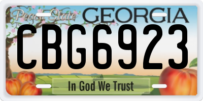GA license plate CBG6923