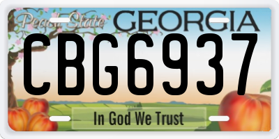 GA license plate CBG6937