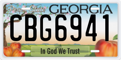 GA license plate CBG6941