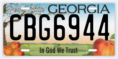 GA license plate CBG6944