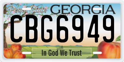 GA license plate CBG6949