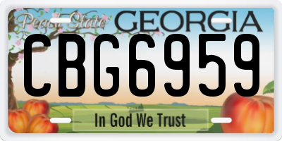 GA license plate CBG6959