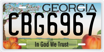 GA license plate CBG6967