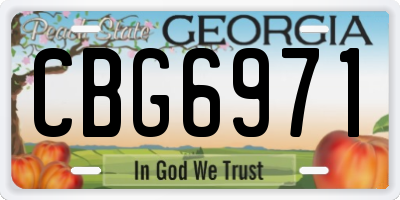 GA license plate CBG6971