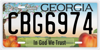 GA license plate CBG6974