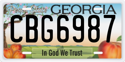 GA license plate CBG6987