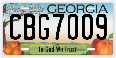 GA license plate CBG7009