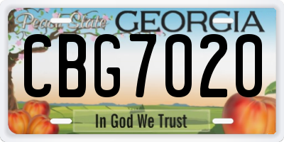 GA license plate CBG7020