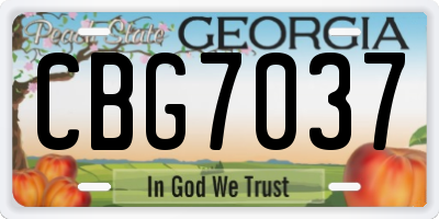 GA license plate CBG7037