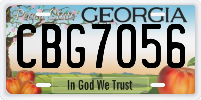 GA license plate CBG7056
