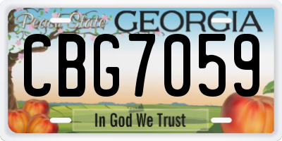 GA license plate CBG7059