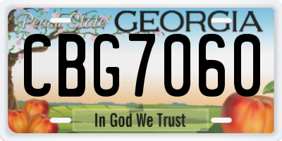 GA license plate CBG7060