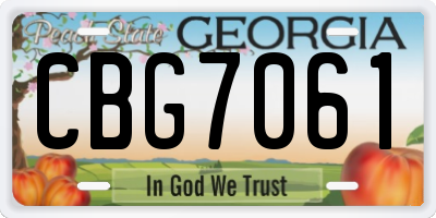 GA license plate CBG7061