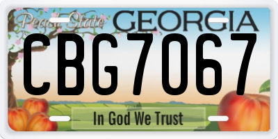 GA license plate CBG7067
