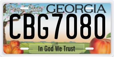 GA license plate CBG7080