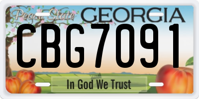 GA license plate CBG7091
