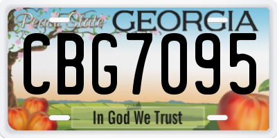 GA license plate CBG7095