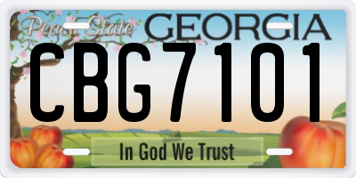 GA license plate CBG7101
