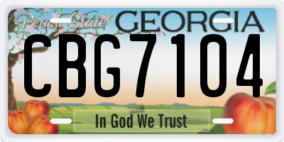 GA license plate CBG7104